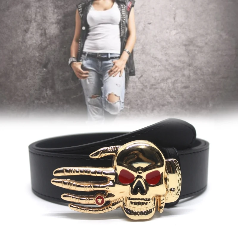 

Teens Man Cowboy Belt Adjustable PU Waist Belt for Trousers Wear-Resistant