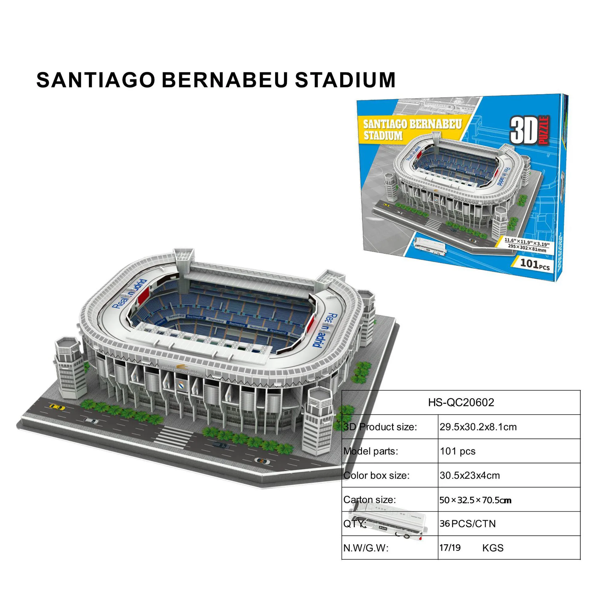 Paul Lamond Games 3D Stadium Puzzle Real Madrid
