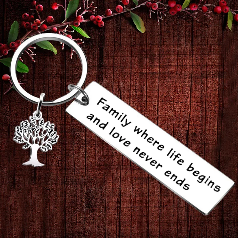 

Charm Home Gifts Keychain Pendant Family gift Key Chains Family Where Life Begins And Love Never Ends