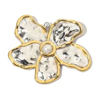Boucles d'oreilles en pierre naturelle française, 3 pièces/lot, cœur, fleur, acier inoxydable, breloques pour femmes, perle, corail, pendentif, trèfle, bijoux 5