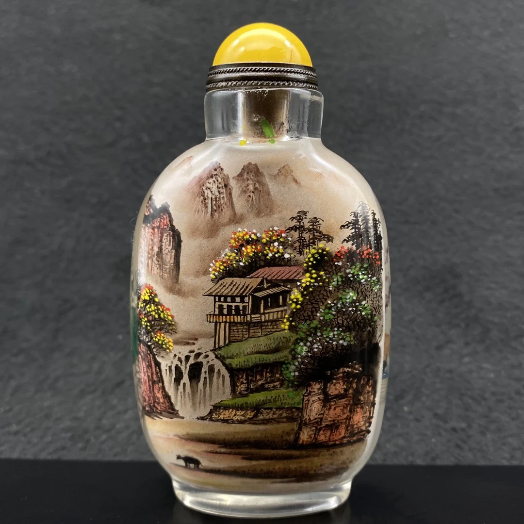 

High Quality Handcrafted Double-Sided Painter [Shanshui Home] Shanshui Lnterior Painting Snuff Bottle Decoration