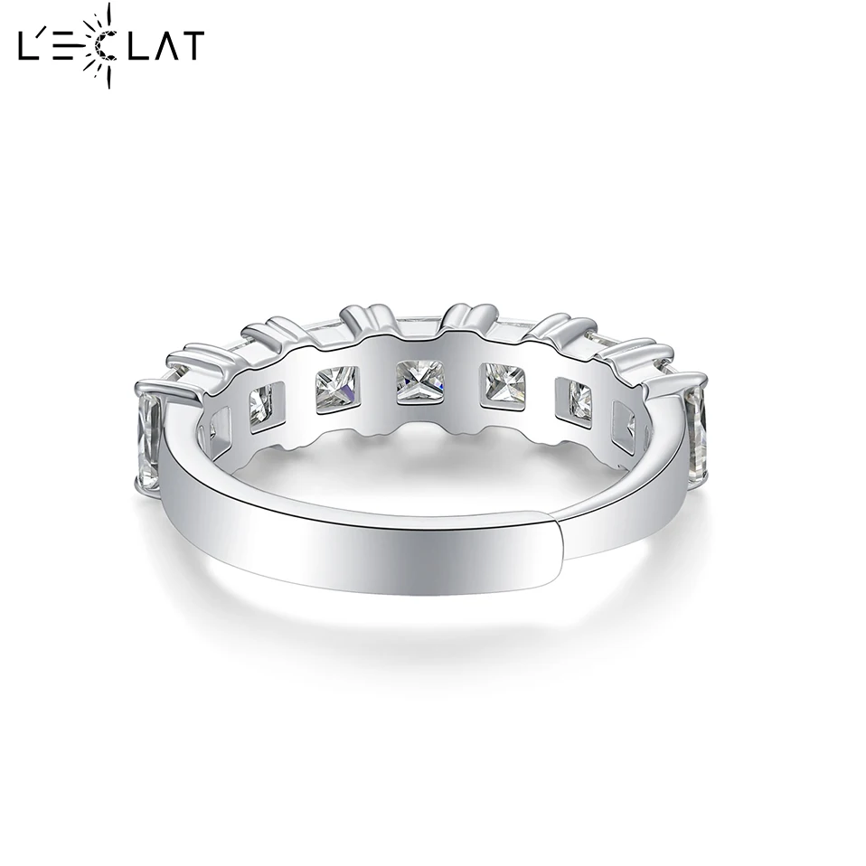 LECLAT GRA 4x4 Main Stone Moissanite Wedding Ring for Women Plated Engagement 925 Sterling Silver Diamond Band Fine Jewlery