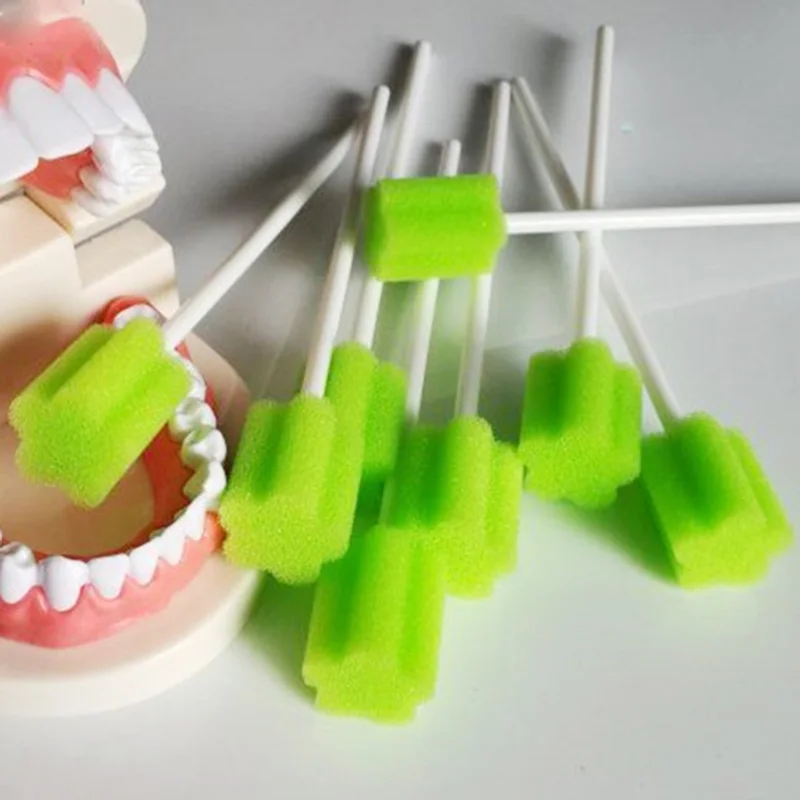 50PCS Disposable Oral Sponge Swabs Tooth Cleaning Mouth Swabs Sterile Dental Sponge Unflavored for Mouth & Gum Cleaning