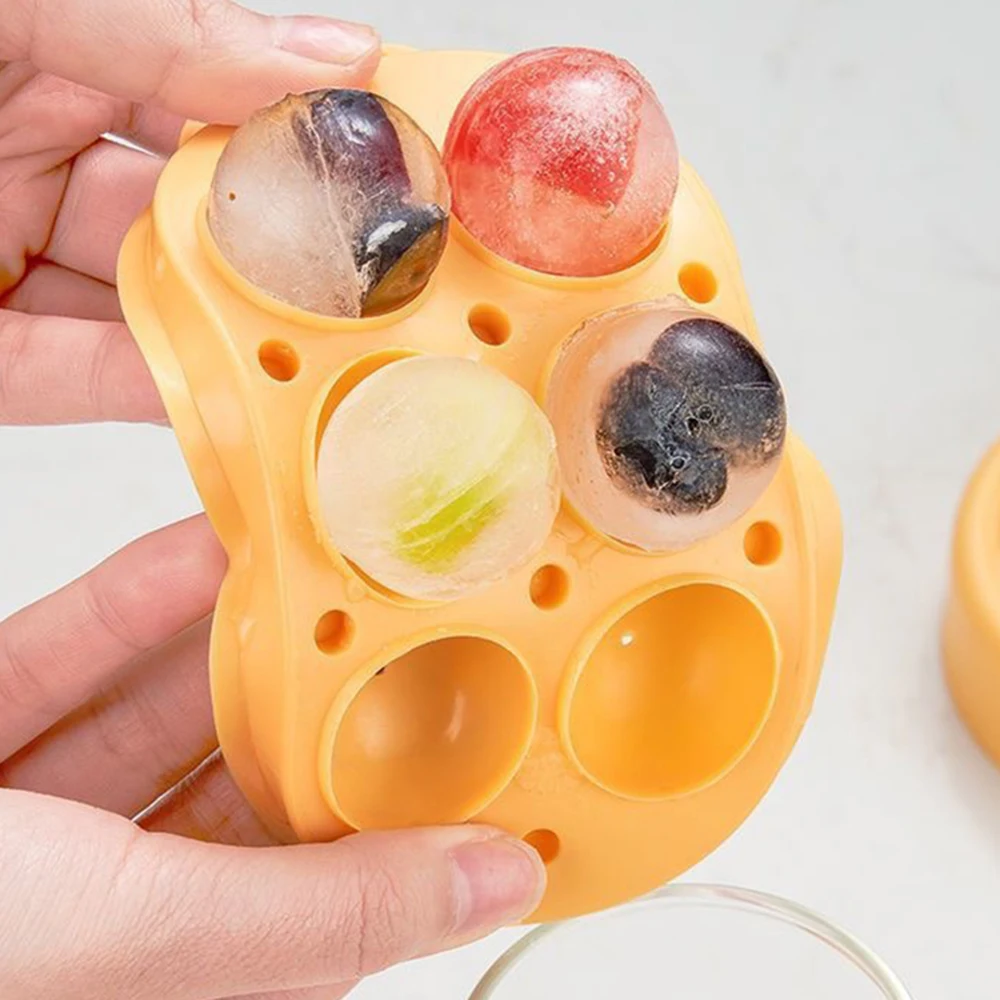 1PC Six Ice Cube Mold Silica Gel Ice Lattice Home Frozen Ball Box No Leakage Round Cube Mold ice cube mold ice cream mold