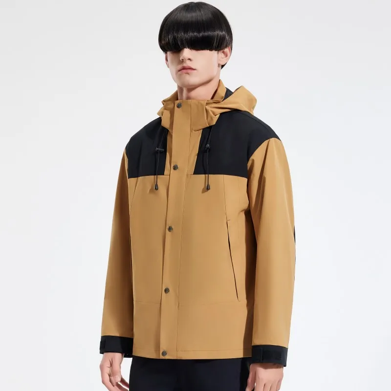 2024 New Spring and Autumn Men's Jackets Hooded Waterproof and Breathable Mountaineering Jackets Travel Jackets Outdoor Jackets