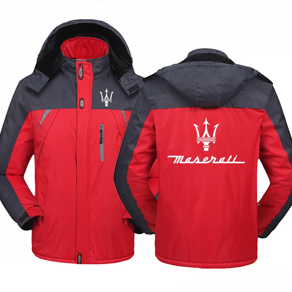 

Autumn Winter New Maserati Printed Custom Made Spliced Men Down Jacket Cardigan Cotton Warm Thicken Man Down Jacket Selling