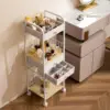 HBlife Floor Makeup Organizer Storage Cart, Make Up Organizers with Drawers, Vanity Cosmetics Display Cases Holder for Skincare 5