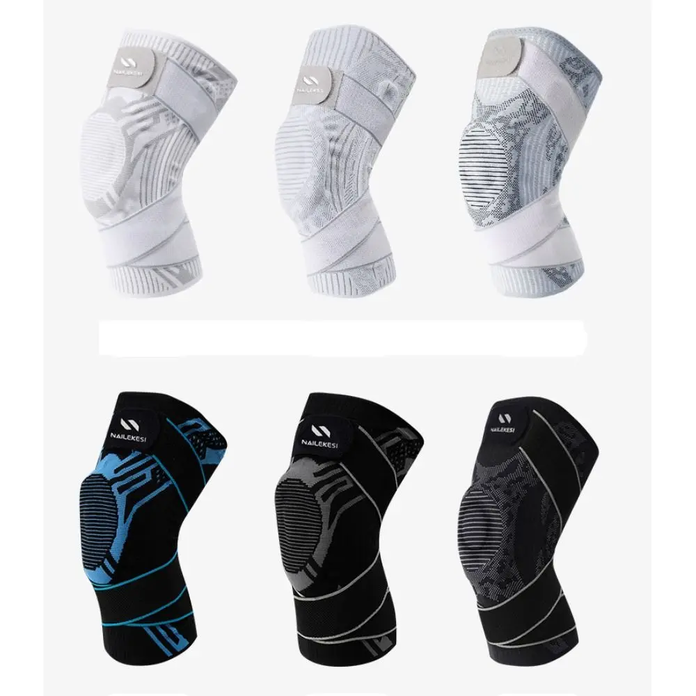 Silicone Spring Knee Pads M/ L Nylon Latex Spandex Spring Strip Support Adjustable Safety Guard Training