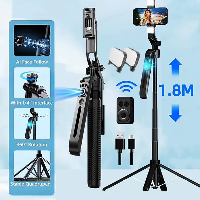 FGCLSY Intelligent Follow-Up Anti Shake Pan Tilt Tripod Selfie Stick Gimbal Stabilizer Phone Holder With Bluetooth Remote