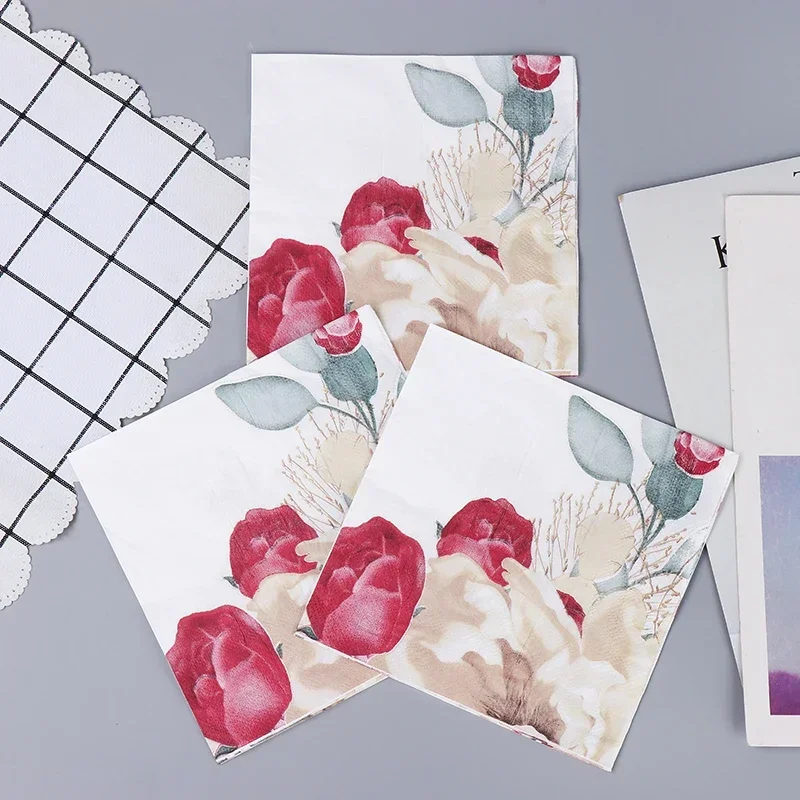 New Chinese Chinese Style Colorful Printing Paper Napkins Wedding Paper Butterfly Bone Bart Napkins Placemat 20pcs