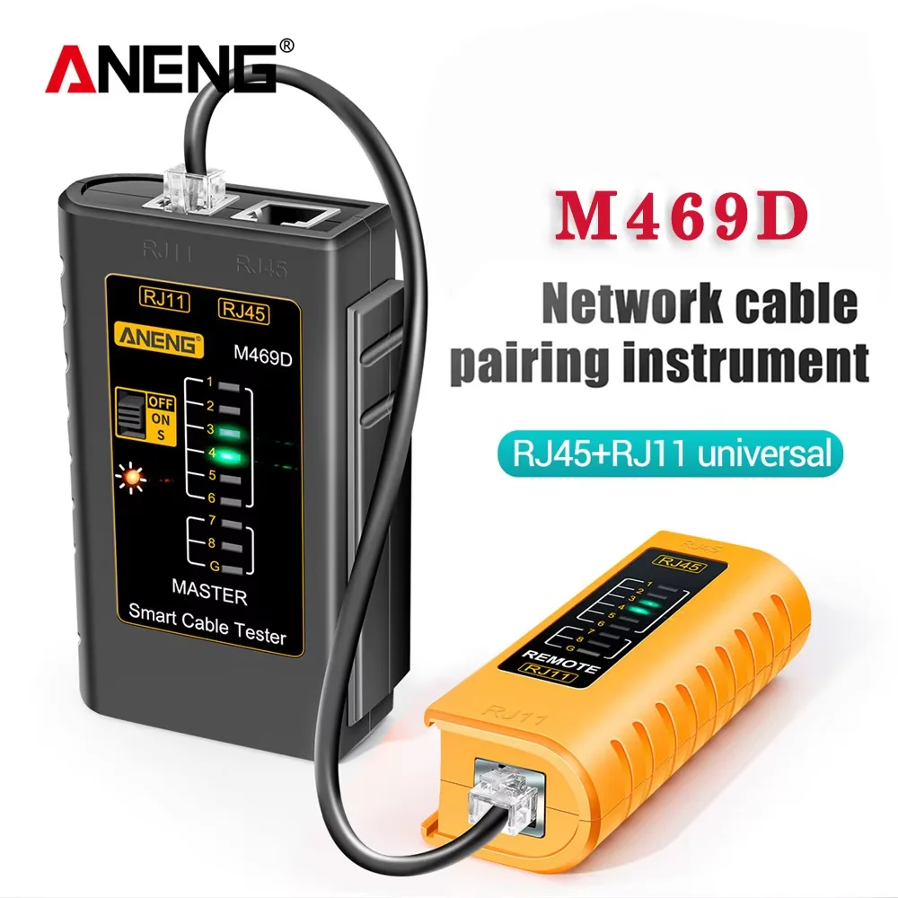 ANENG M469D RJ45 Cable lan tester Network Cable Tester RJ45 RJ11 RJ12 CAT5 UTP LAN Tester Networking Tool network Repair