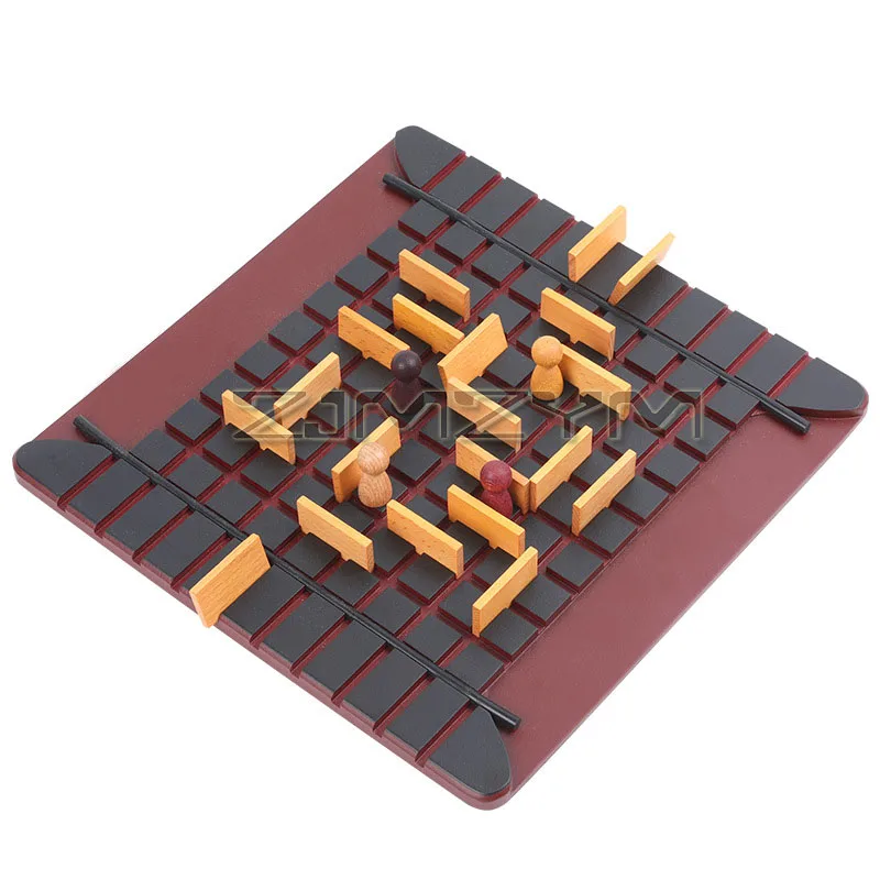 Wooden Checkers Board Tabletop Games Chess Two-Player Game Board Set Travel Portable Chess Game Sets Interactive For Family