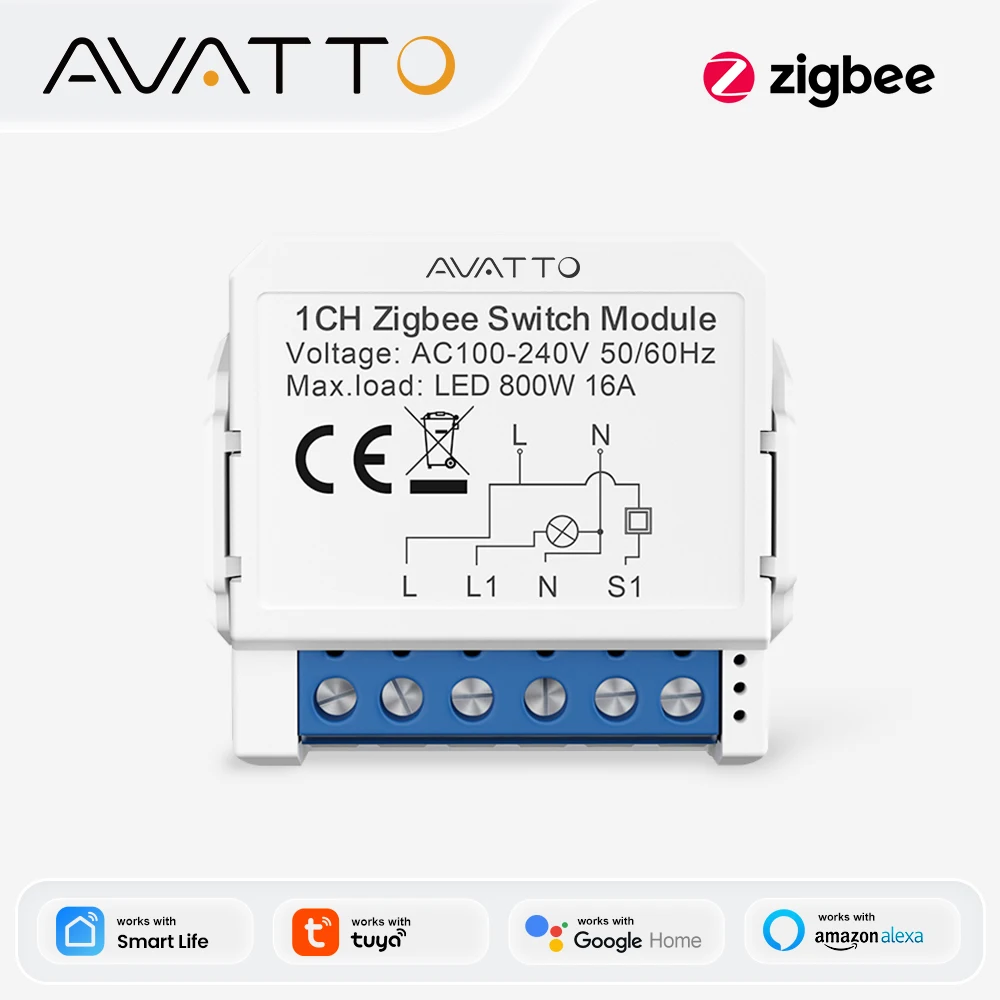 AVATTO Tuya ZigBee Smart Switch DIY Module with Timer and Remote Control Integration