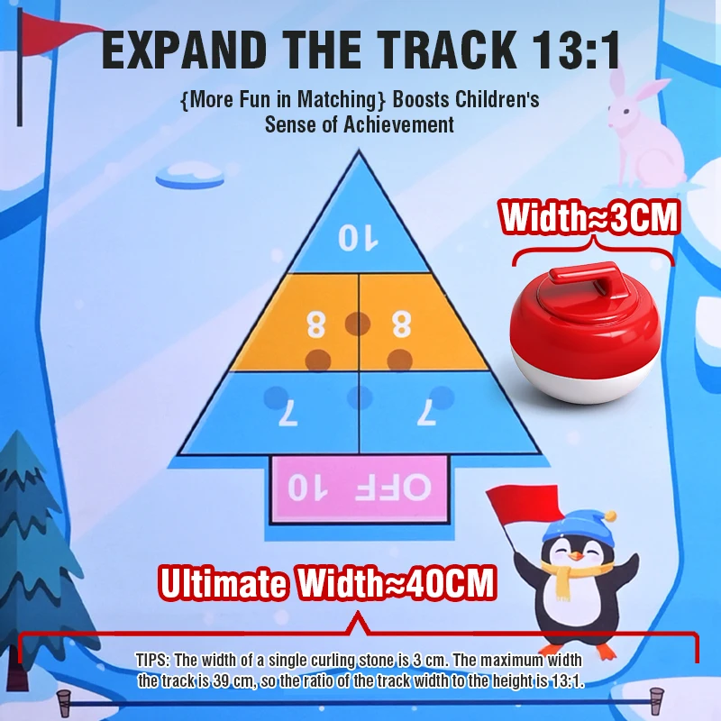 Table Curling Board Games for Family Interactive Tabletop Bowling Curling Game Shuffleboard Developmental Game Educational Toy