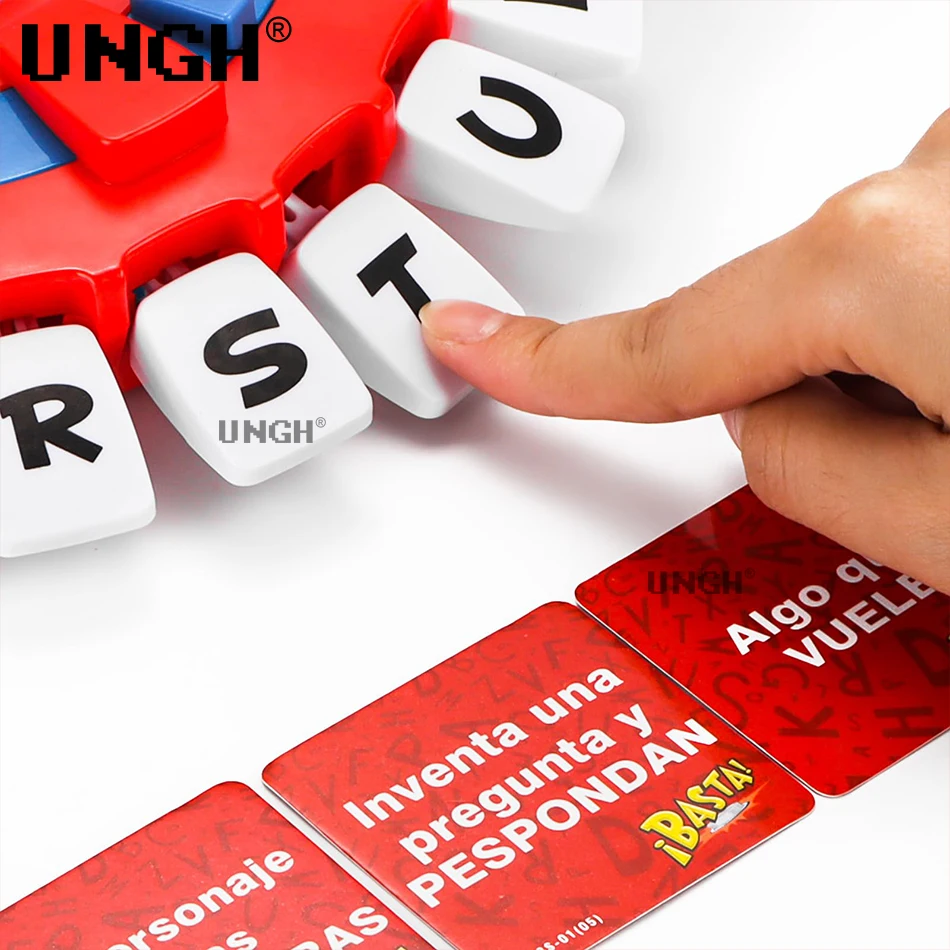 UNGH Basta Tapple Word Game Fast-Paced Board Great All Ages Version Quick Thinking Letter Pressing Family Party Board Game 4
