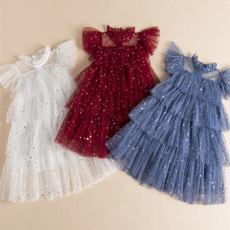 Girls Dress Sequin Party Costume For Children