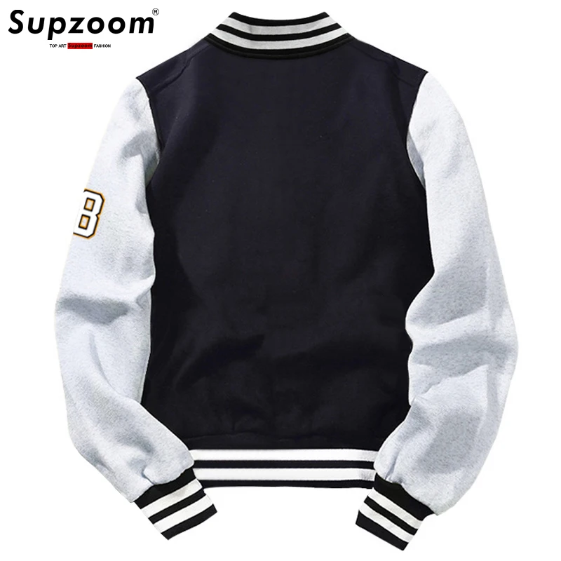Supzoom 2023 New Arrival Letter Rib Sleeve Cotton Top Fashion Logo Single Breasted Casual Print Cardigan Coat Baseball Jacket 6 Scc3e5b833e154c1f90371a8501baa88ei