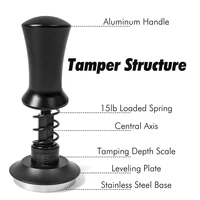 Coffee Tamper Spring Espresso Tamper 51mm 53mm 58mm Coffee Tampers and Coffee Stirrer Stainless Steel Tampers Coffee Accessories 3