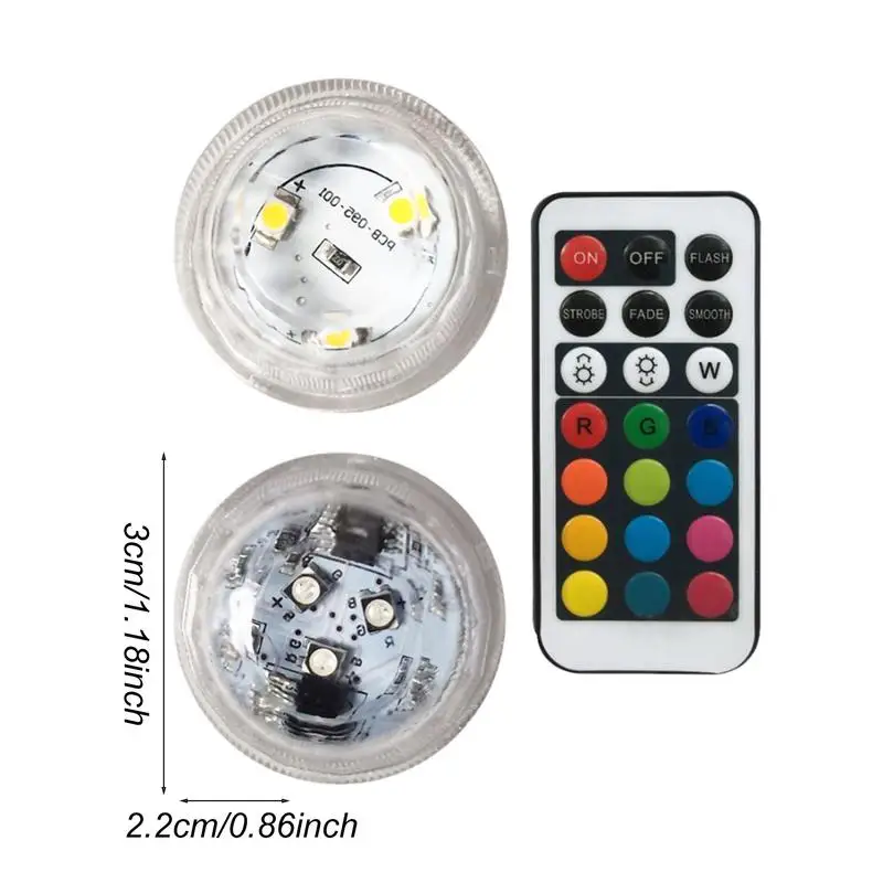 Submersible Tea Lights Waterproof Tea Light Fish Bowl Small Lamps With Remote Control Battery Powered Color Changing Hot Tub