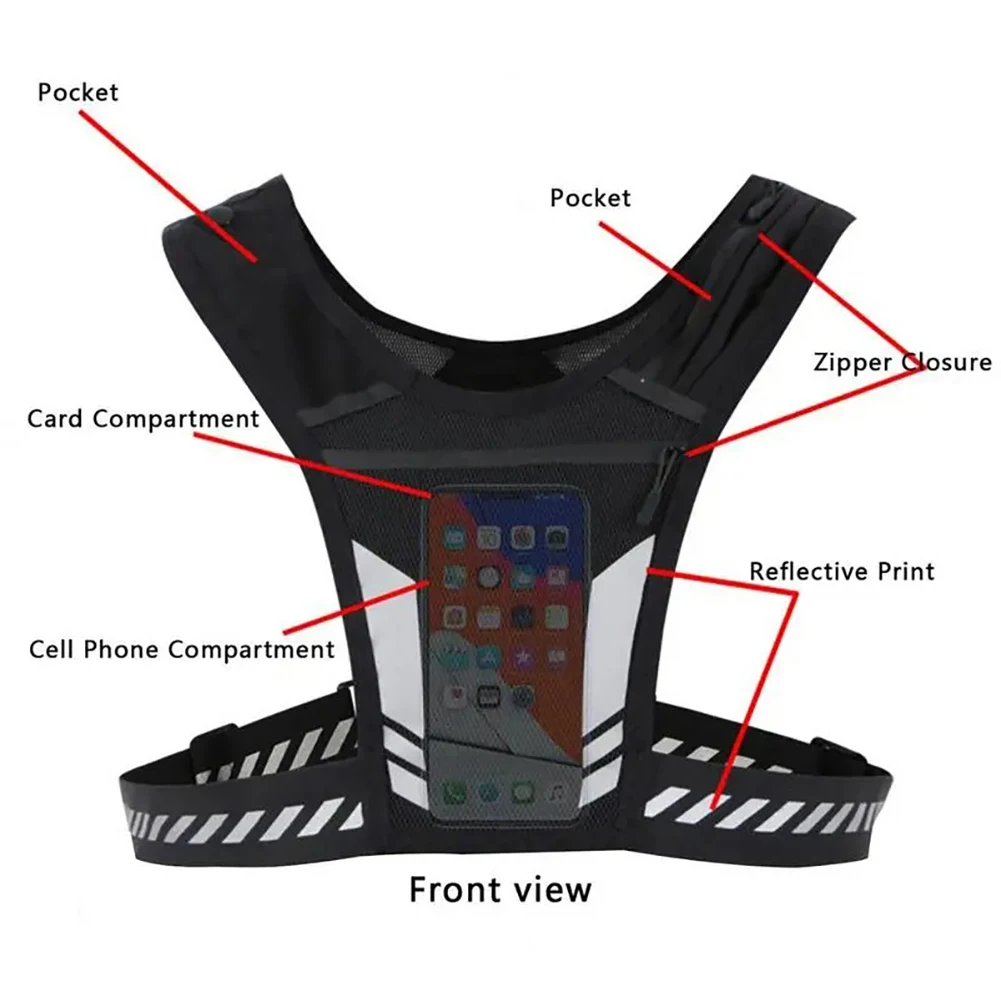 Running Vest Chest Phone Holder Reflective Running Waist Pack Training Workout Gear for Men Women Cycling running phone holder