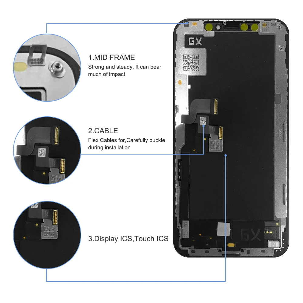 Gx amoled lcd para iphone x xs xr display para xs max display com