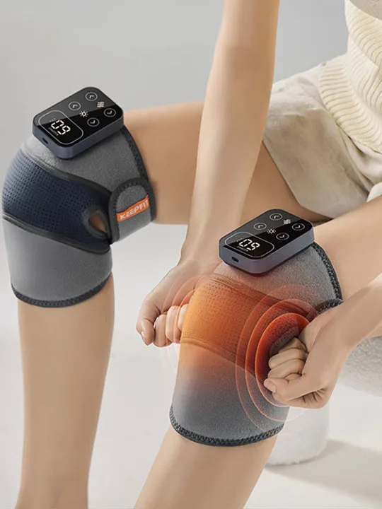 Electric Heating Therapy Knee Vibration Massager Leg Joint Physiotherapy Elbow Warm Wrap Arthritis Pain Relief Knee Pad Massage