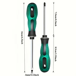 Ergonomic Anti - Static Magnetic Screwdriver Set - Versatile Cross - Head and Flat - Head Types (Green)