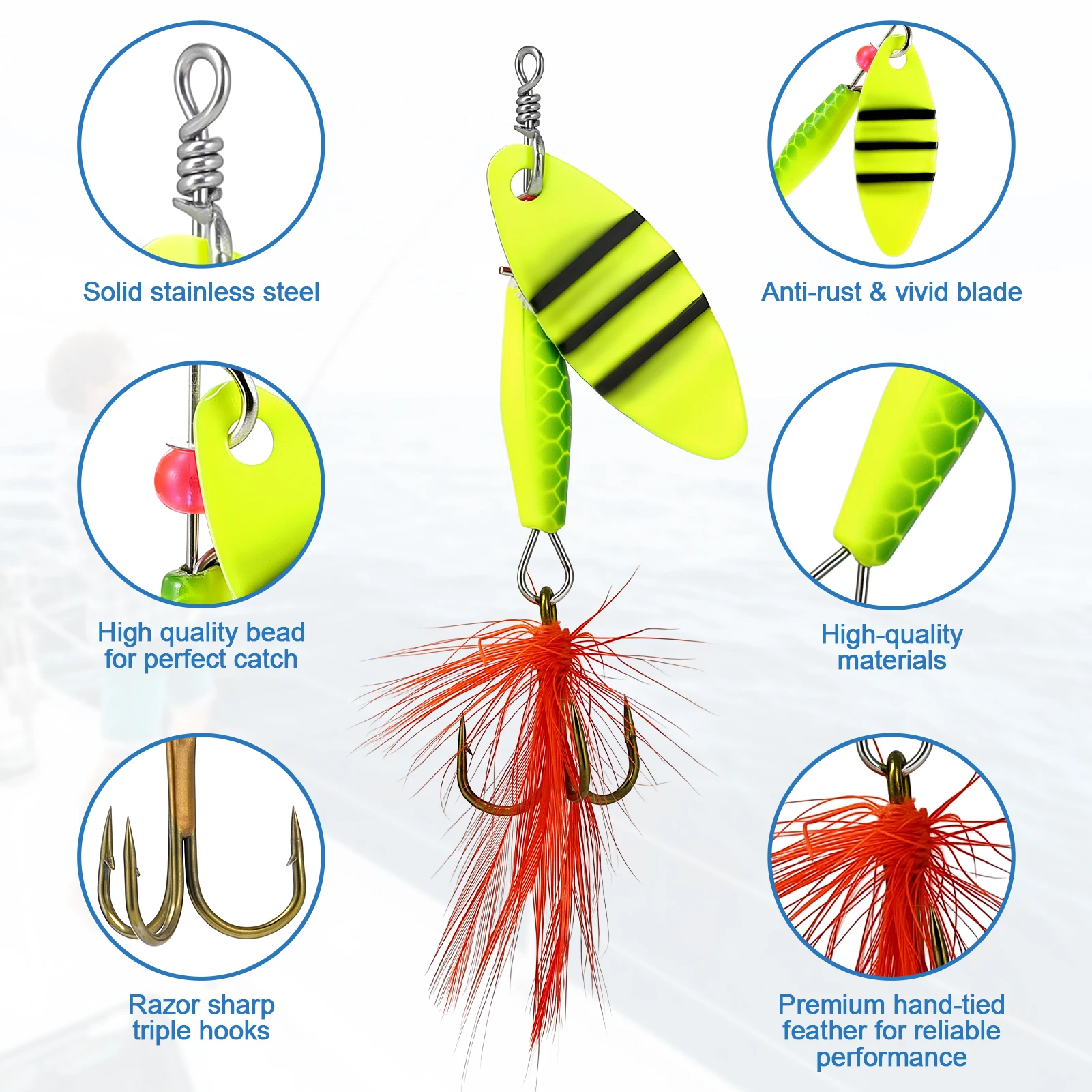 16-Piece Spinner Lure Set 5