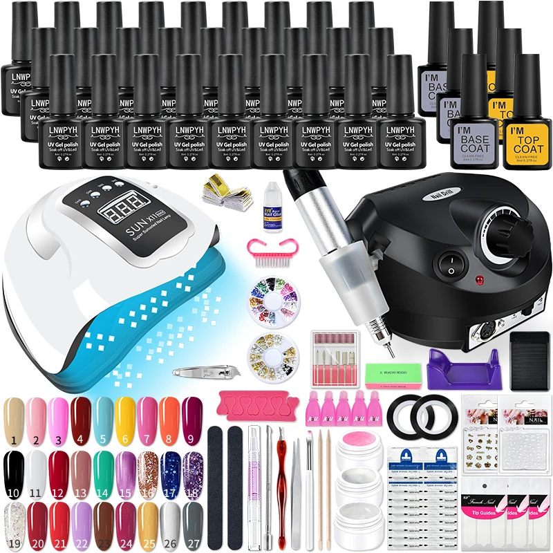 Poly Nail Gel Kit with UV LED Lamp and Gel Nail Polish Set