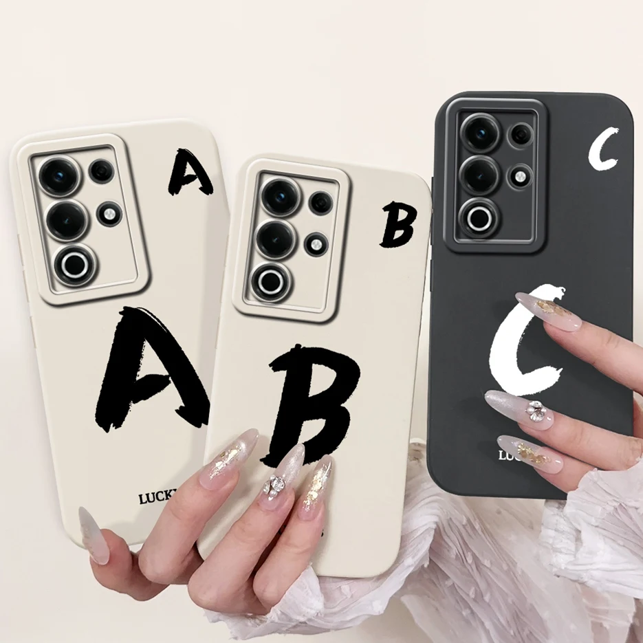 Fashion Lucky Letters Matte Soft TPU Phone Case Cover - Stylish Protective Back Cover