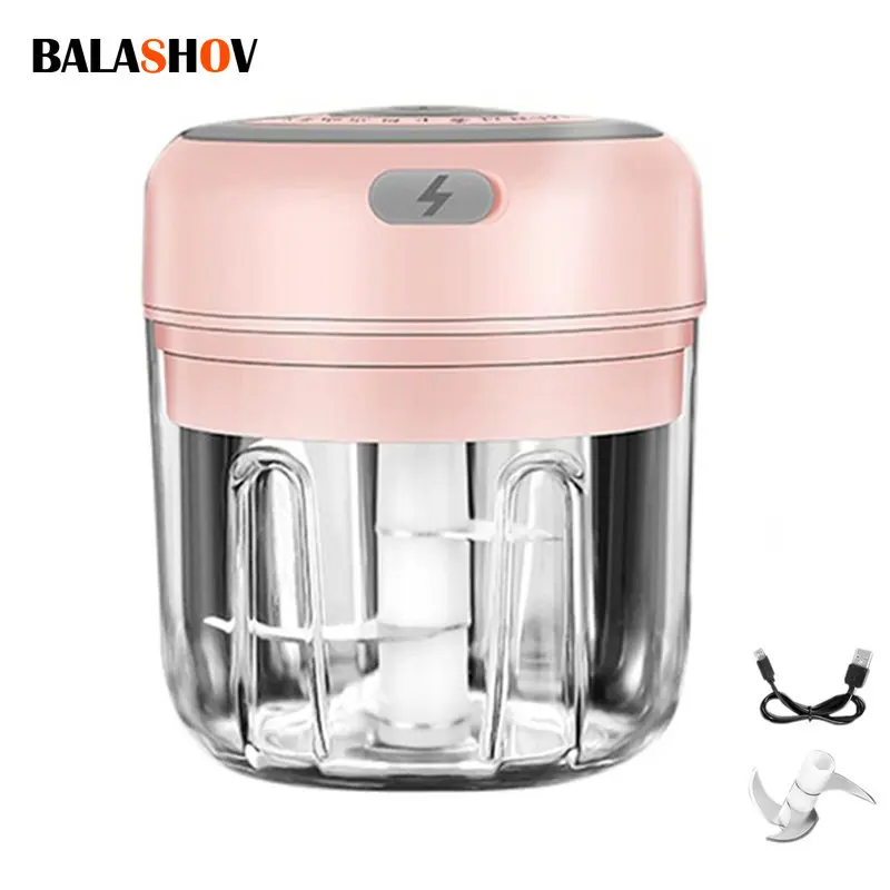 250ML Wireless Electric Garlic Press USB Household Portable Garlic Device Mini Meat Grinder Baby Complementary Food Mixer garlic chopper food mixer