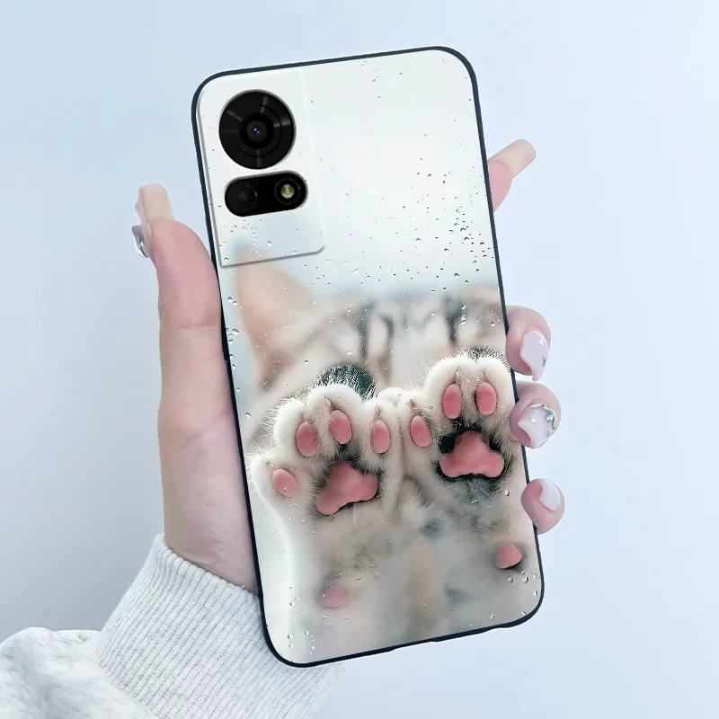 Aesthetic Luxury Soft Silicone Protective Back Cover - Black Shell