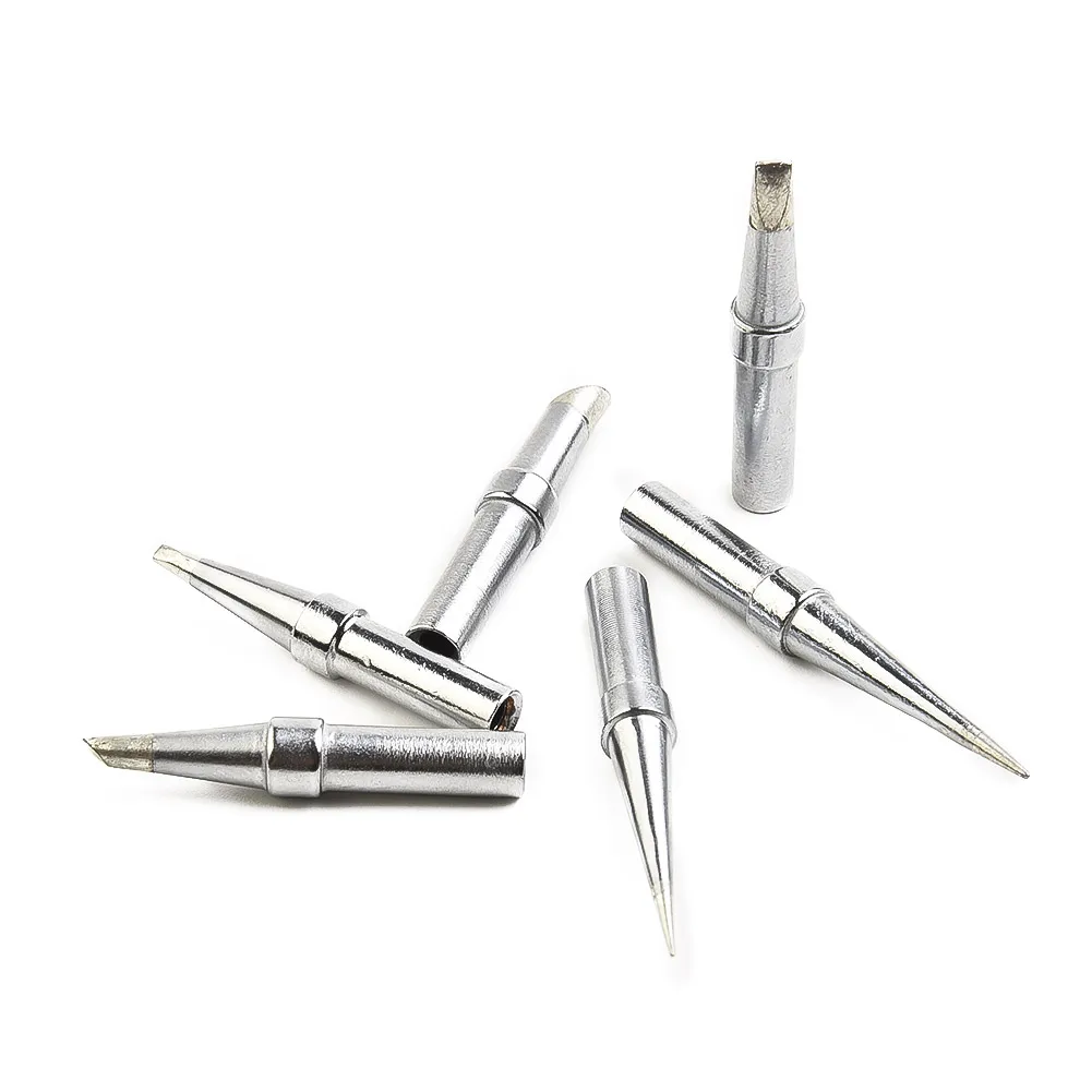 Accessori Punte Per Saldatore 6 Pezzi Per Weller We1010Na Wesd51 Wes50/51 Lunga Lavorazione Dei Metalli Conica Rame Senza Ossigeno Argento