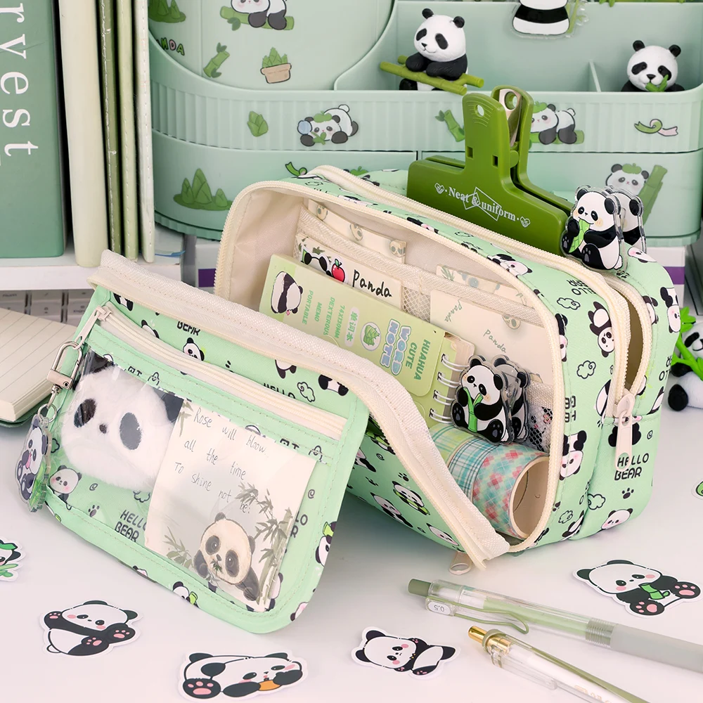 9-Layer Pencil Bag Creative Capybara/Panda Pen Bag Large Capacity Pencil Case Dirt-proof Stationery Organizer School Office 3