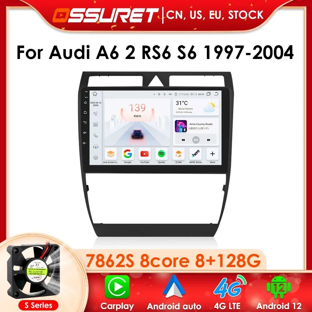 

Автомобильный мультимедийный плеер Carplay 4G-LTE 2 Din Android радио для Audi A6 C5 1997 - 2004 S6 RS6 GPS 2din Авторадио 8G + 128G DSP RDS WIFI BT