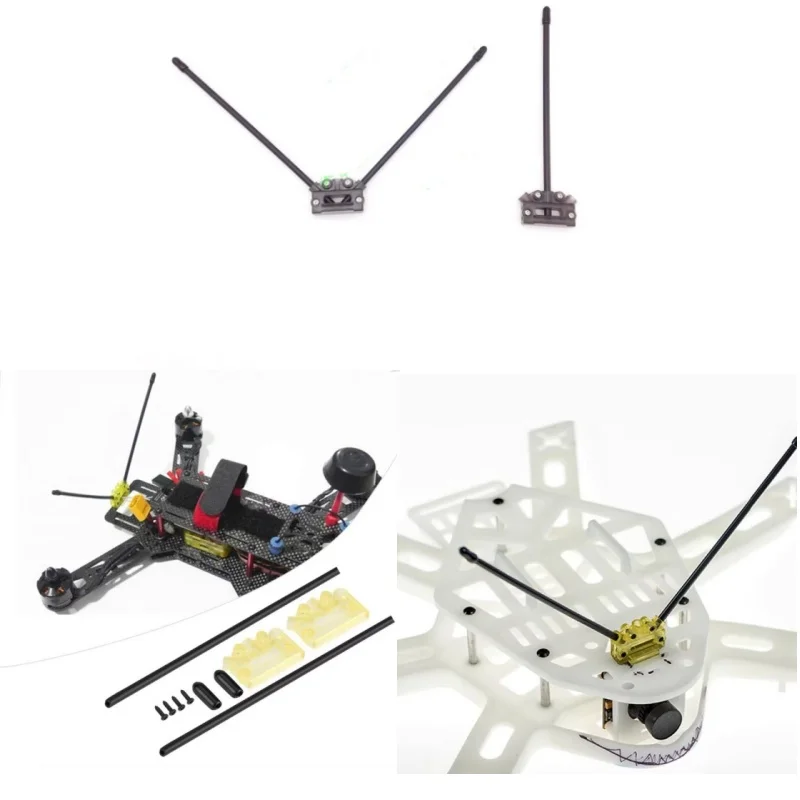 Lot de 3 supports d'antenne FPV en V avec récepteur - Compatible DJI O3/ELRS/Crossfire