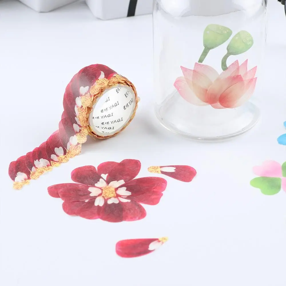 DIY 200Pcs/roll Flower Petals Paper Tape Decor Masking Tape Fragrance Sakura Tape Scrapbooking Diary Paper Stickers Washi Tape 5