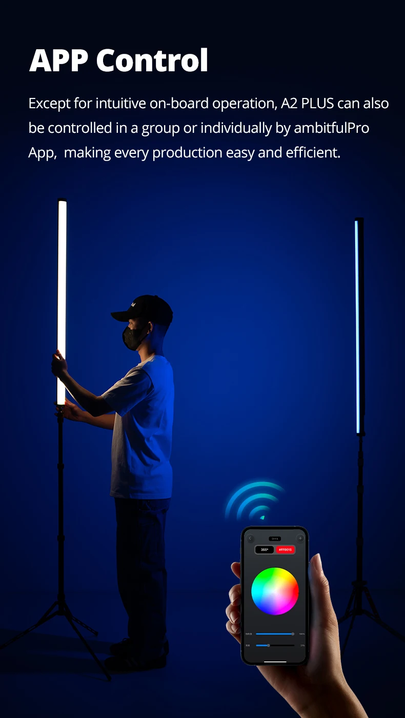 A2 plus 2500K-8500K RGB Tube Light Full Color LED Video Stick Light ,CRI 95+ TLC