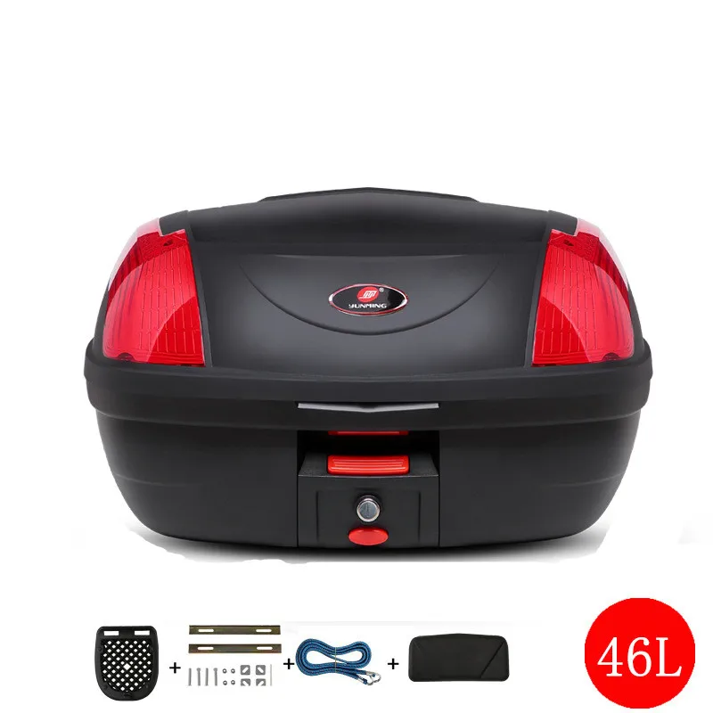 LargeMotorcycleTailBox46Lfor2FullHelmetScooterLuxuryBox0889