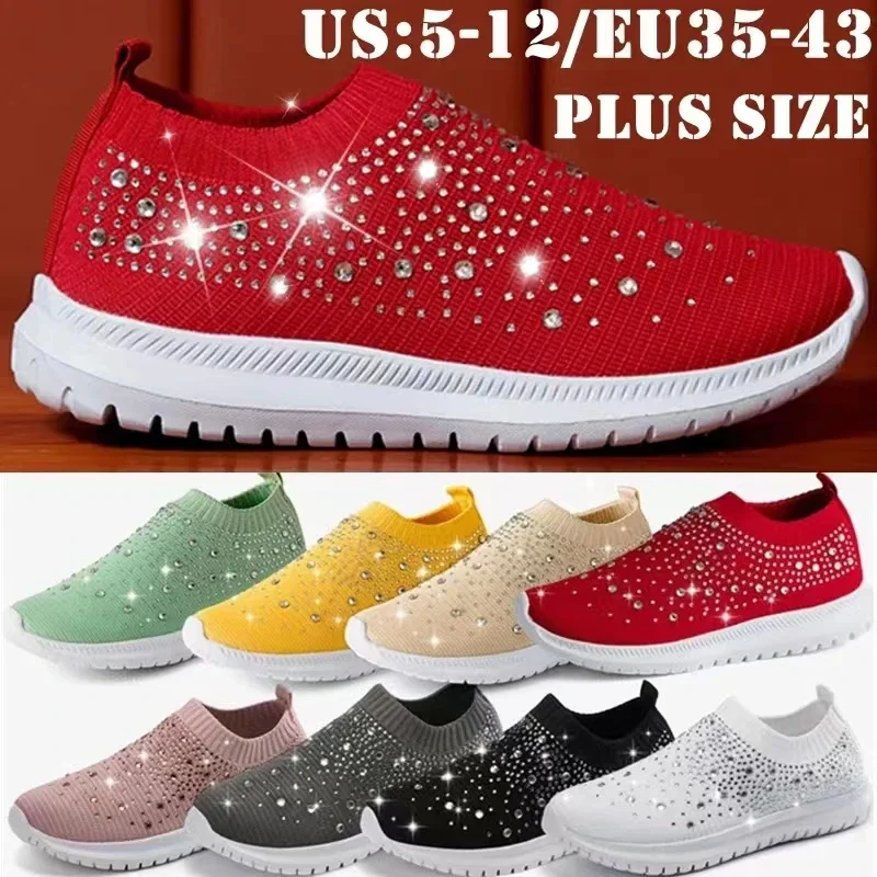 Sneaker Shoes for Women Comfortable Soft Bottom Flats Plus Size 43 Non Slip Casual Shoes