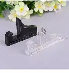 Easels Plásticos Claros para Segurar Molduras da Foto da Rocha da Ardósia da Sublimação 100 Pares Lote Preto