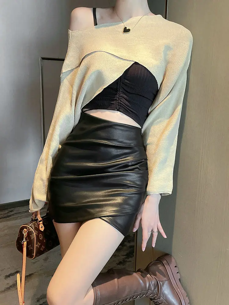 Jupe courte - Mini jupes courtes plissées taille haute 20FABn Black