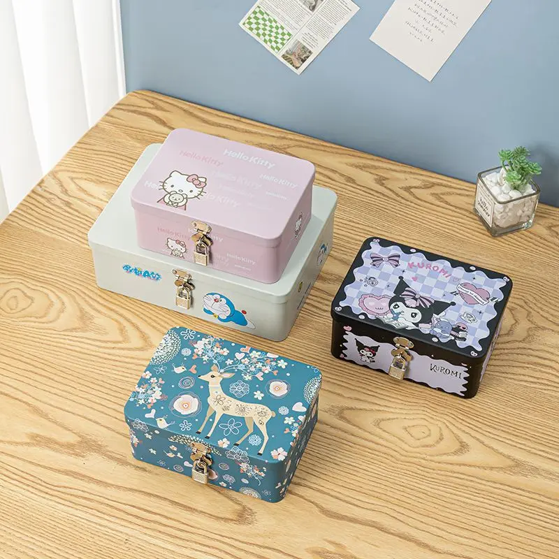 

Sanrio Hello Kitty Kawaii Anime Large Capacity Storage Box Cute Sweet Cinnamoroll Kuromi Cartoon Desktop Storage Gifts for Kids