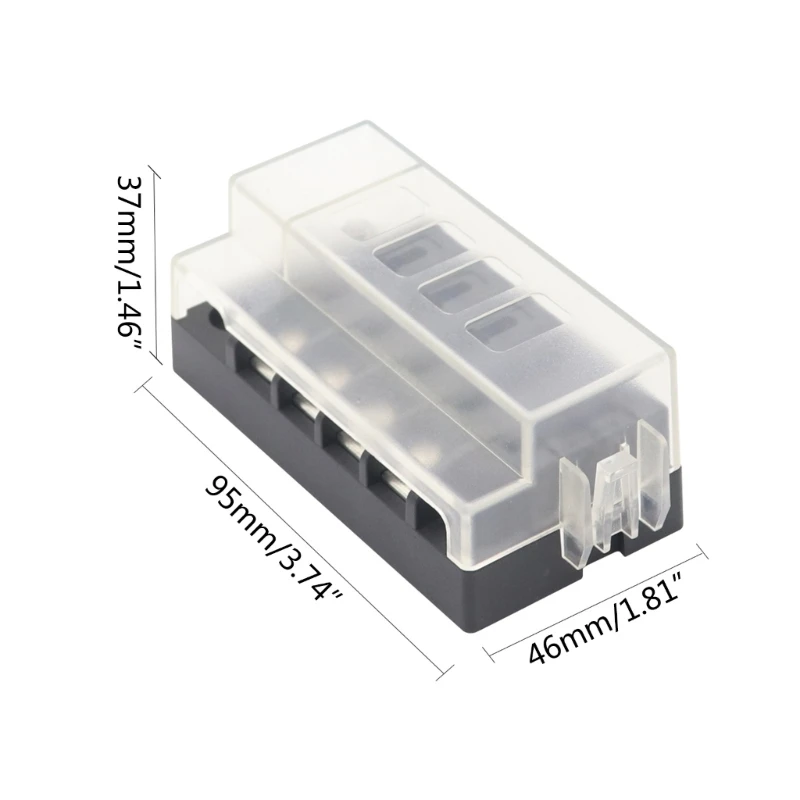 Fuse Box Holder Fuse Box Marine Fuse Block 4 Way 32V Fuses Box Fuses Block 4 Circuit with Negative Bus Waterproof Box for 12V/24V Automobile