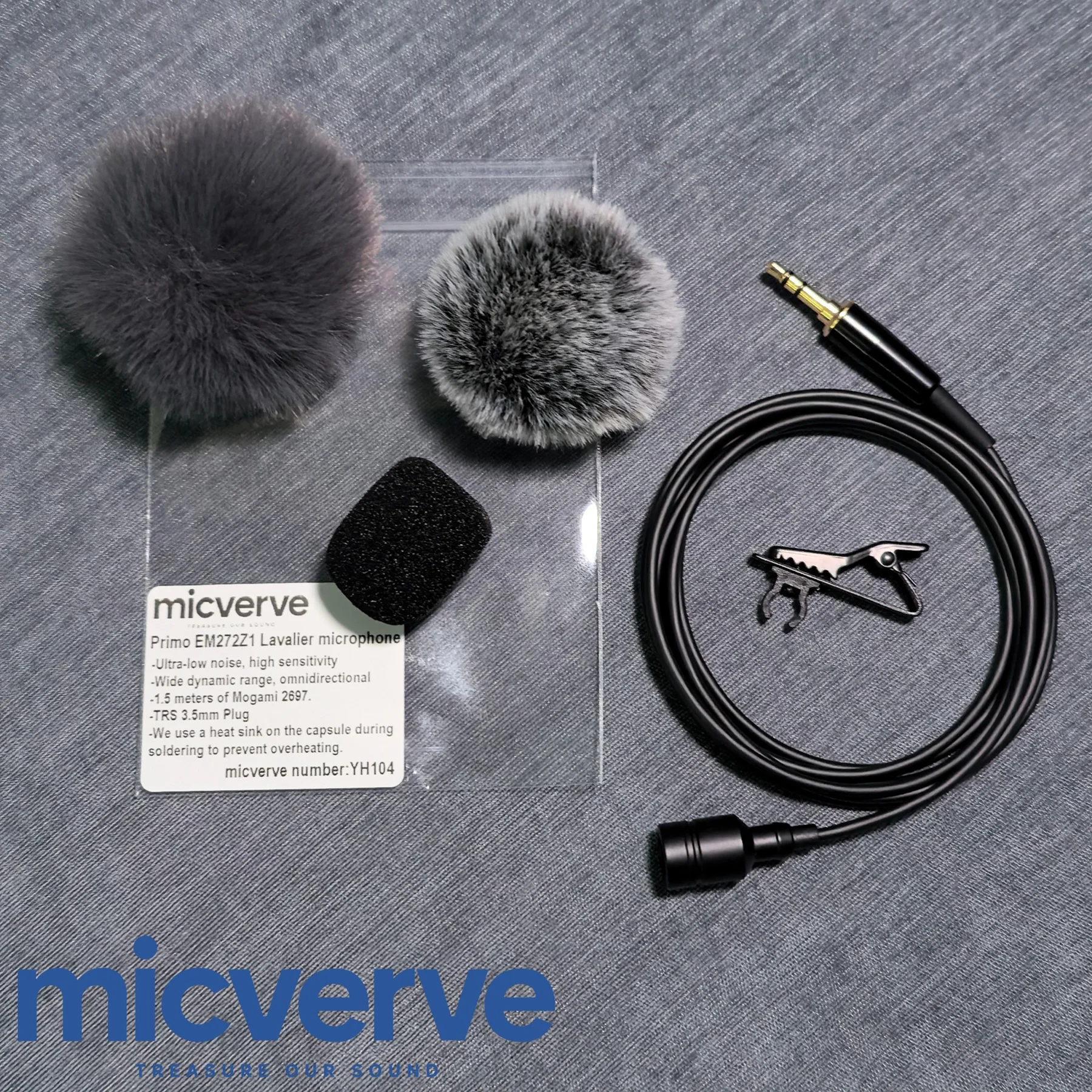 Primo EM272Z1 Lapel Mic: Handcrafted High Quality, 1.5m Length