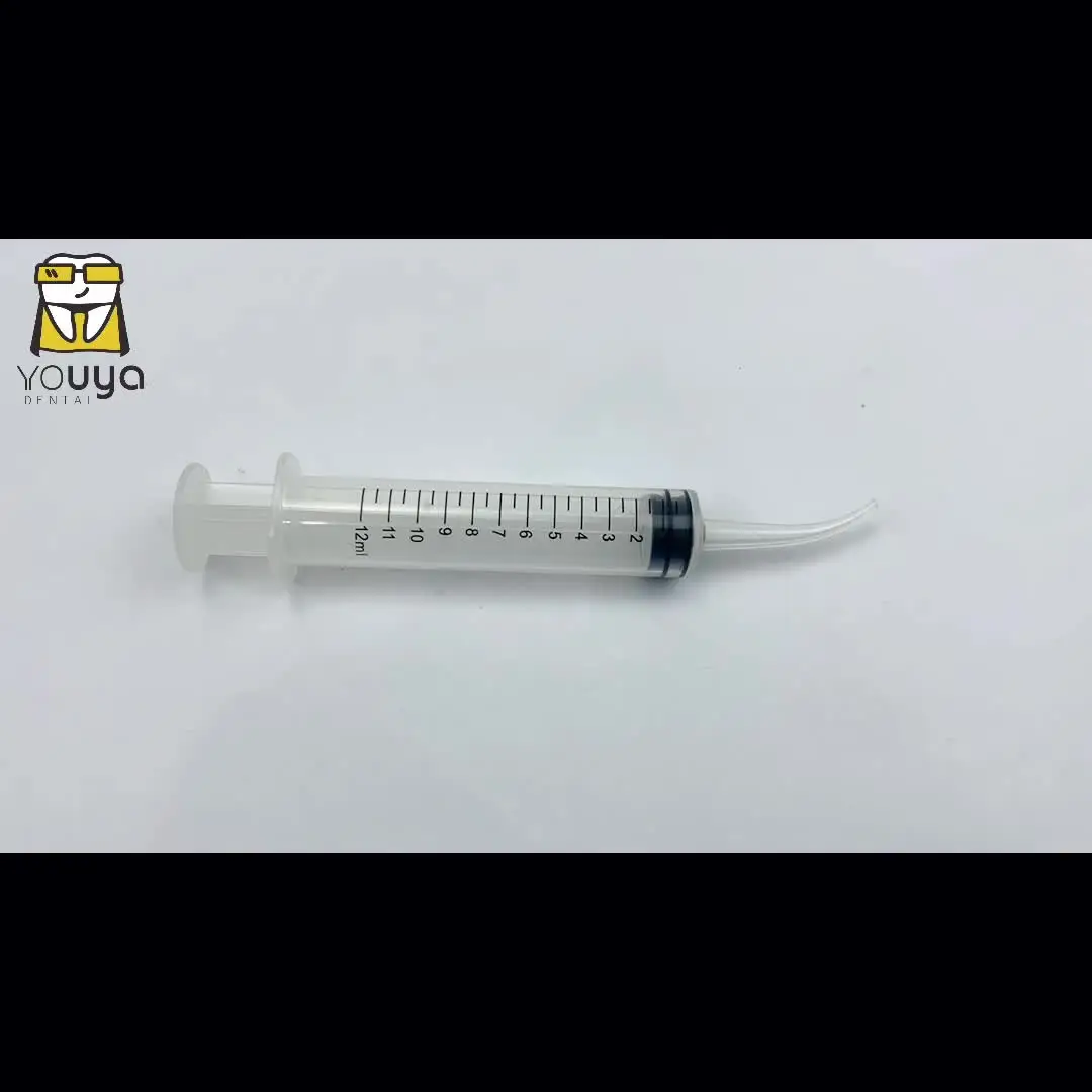 Confezione da 12 siringhe dentali usa e getta da 12 ml con punta curva
