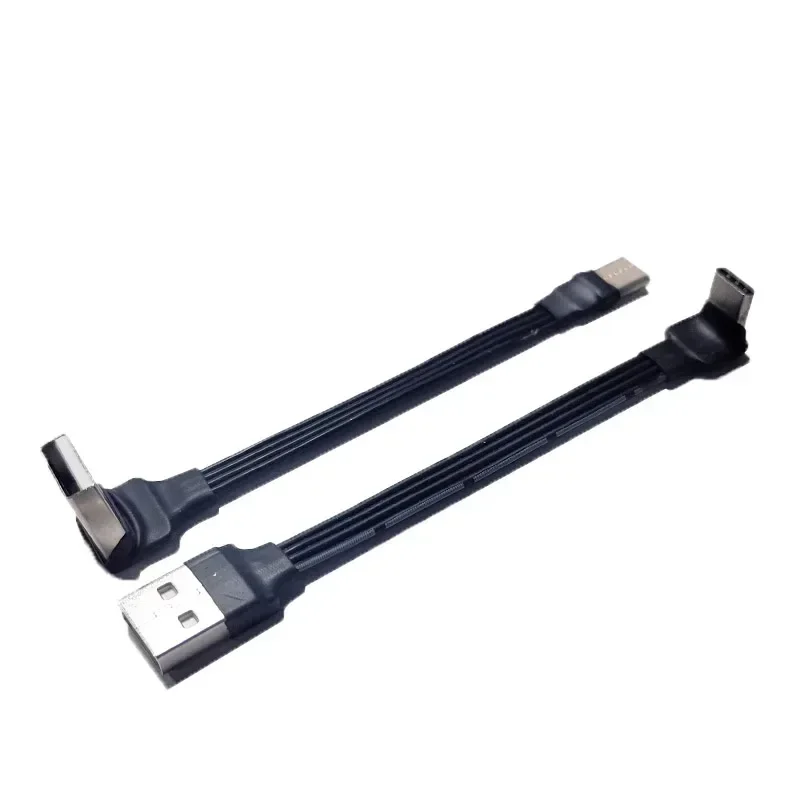 초박형 FPV 팔꿈치 USB - Type-C 충전 데이터 케이블 와이어 USB2.0 최대 90 각도 USB-C 연질 실리콘 유연한 케이블 5CM-100CM