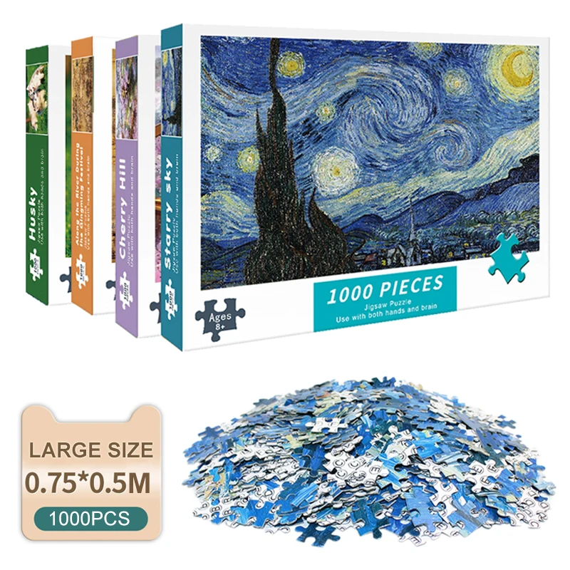 1000 Pieces Puzzles for Adults Paper Jigsaw Puzzles Educational Intellectual Decompressing DIY Large Puzzle Game Toys Gift