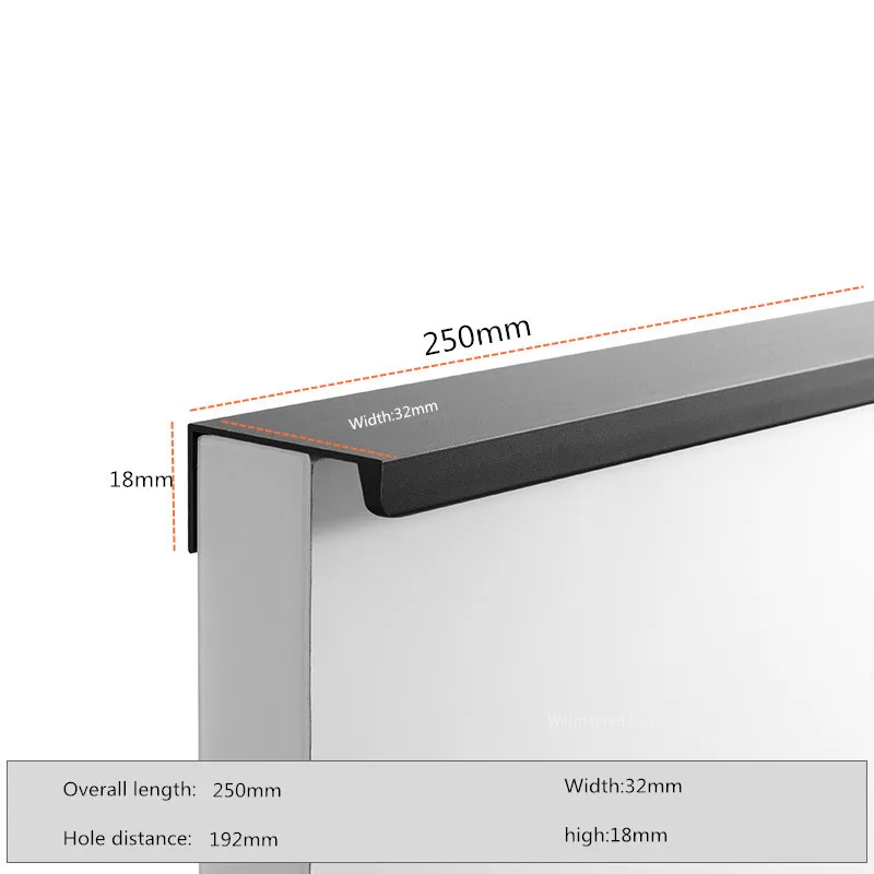 Sleek Black and Gold Aluminum Alloy Cabinet and Drawer Handles