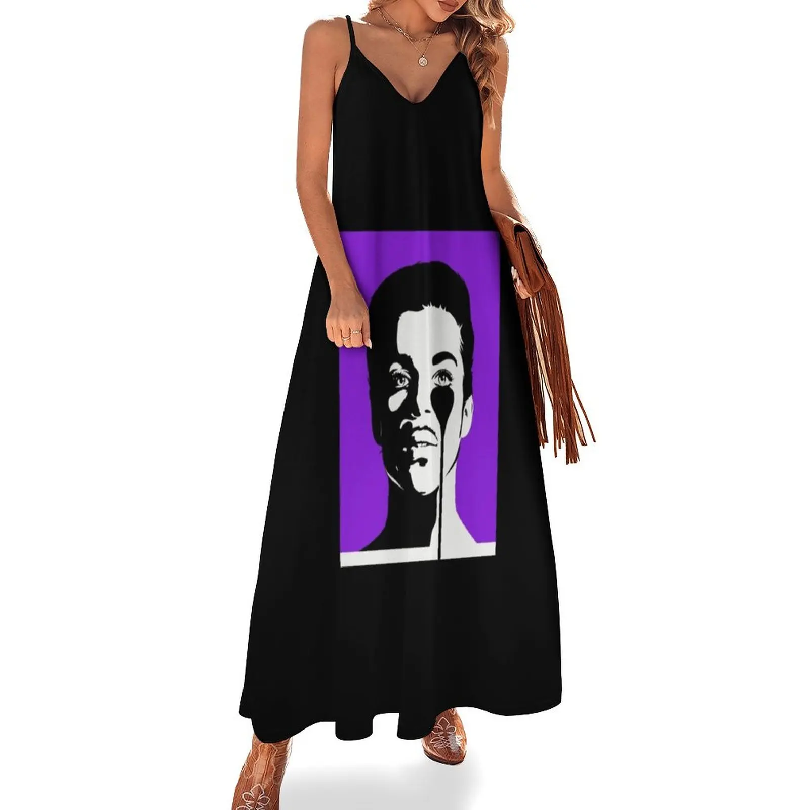 

Abstract Purpel Rain Prince Sleeveless Dress Long veiled dresses women dress cocktail dresses